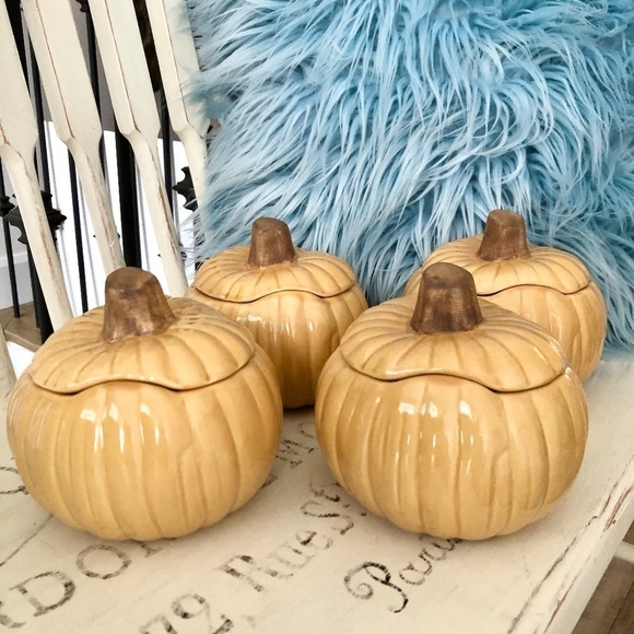 Williams Sonoma, Autumn Harvest, Covered Soup Bowls, Set of 4, Good Condition - Picture 2 of 12